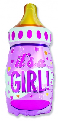It's A Girl Bottle 31'' Super Shape Foil Balloon